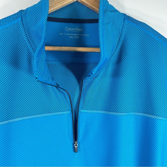 Calvin Klein Performance 1/4 Zip Long Sleeve Shirt Sleeve Spell Out; Men’s XXL - Picture 7 of 13
